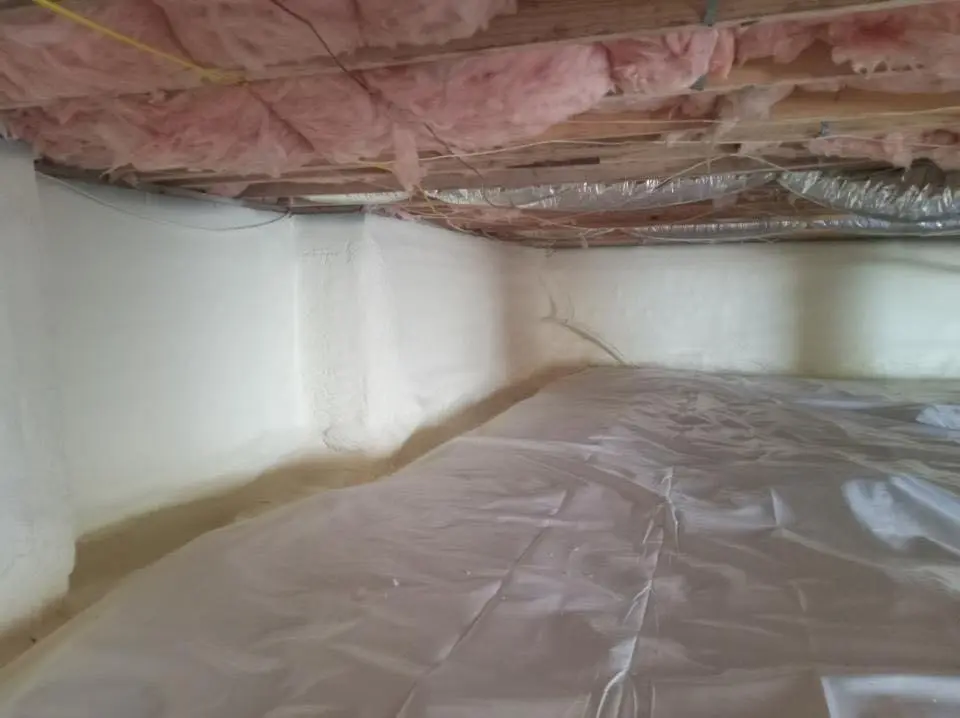 Crawl space encapsulation with closed-cell spray foam for Roof Waterproofing in Lyman